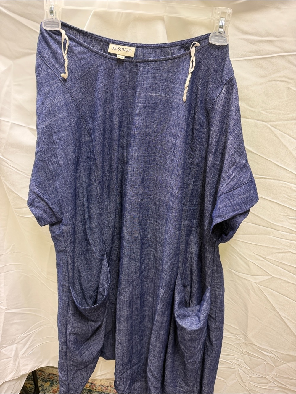 52seven Relaxed Indigo Midi Dress with Pockets